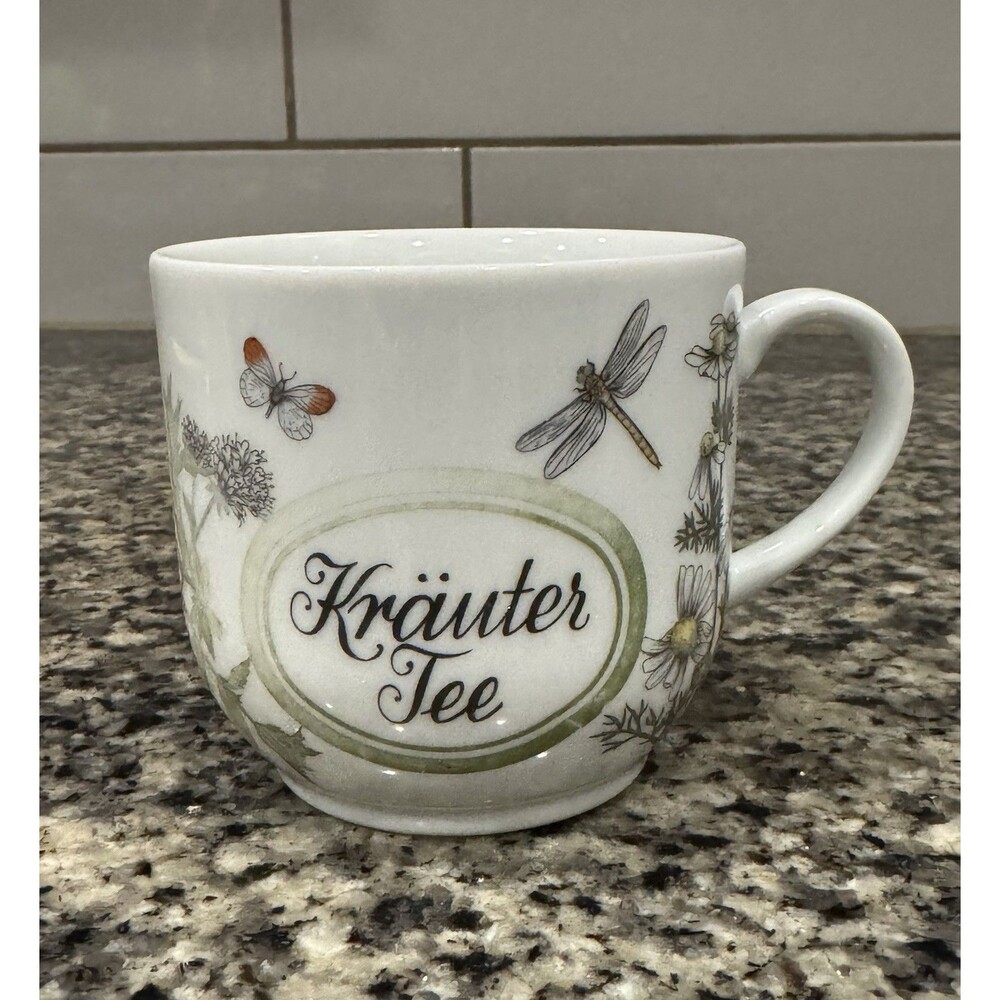 Vtg Bareuther Waldsassen Bavaria Germany Cup "Kräuter Tee" (herbal tea) Floral